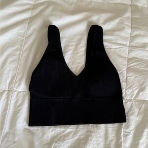 Aeropostale Seriously Soft Seamless Ribbed Black Bralette Top - Size S